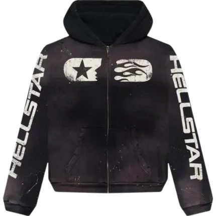 Hellstar Hoodie Sudadera Negra Y Cremallera (1)