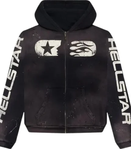Hellstar Hoodie Sudadera Negra Y Cremallera (1)