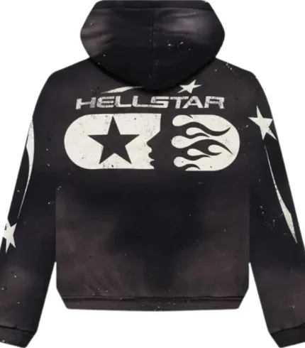 Hellstar Hoodie Sudadera Negra Y Cremallera