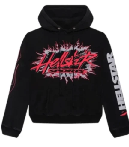 Hellstar Hoodie Sudadera Y Logotipo Deportivo (Negro Rojo)
