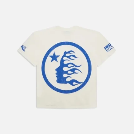 Hellstar Playera Playera Beat Us! Blanca Azul (1)