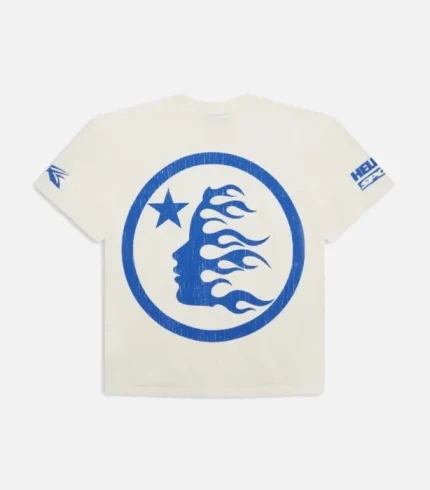 Hellstar Playera Playera Beat Us! Blanca Azul (1)