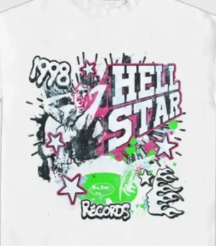 Hellstar Playera Playera Blanca 1998 Records (1)