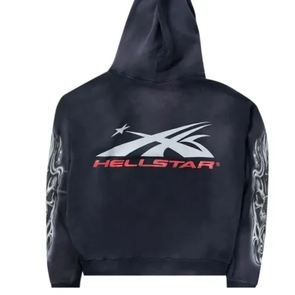 Hellstar Sudadera Sudadera Negra Con Diseño de Calavera Con Aerógrafo (1)