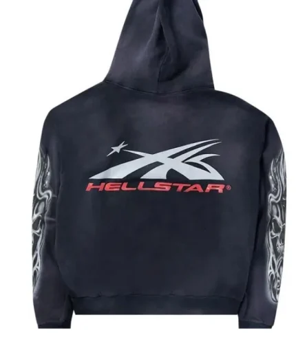 Hellstar Sudadera Sudadera Negra Con Diseño de Calavera Con Aerógrafo (1)